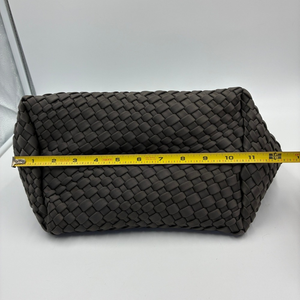 Bindya New York Handcrafted Woven Tote Bag Charcoal Grey Braided Handle NEW - Picture 7 of 13
